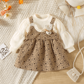 Vestido Manga Longa Infantil Renda Flor - Estrela Kids
